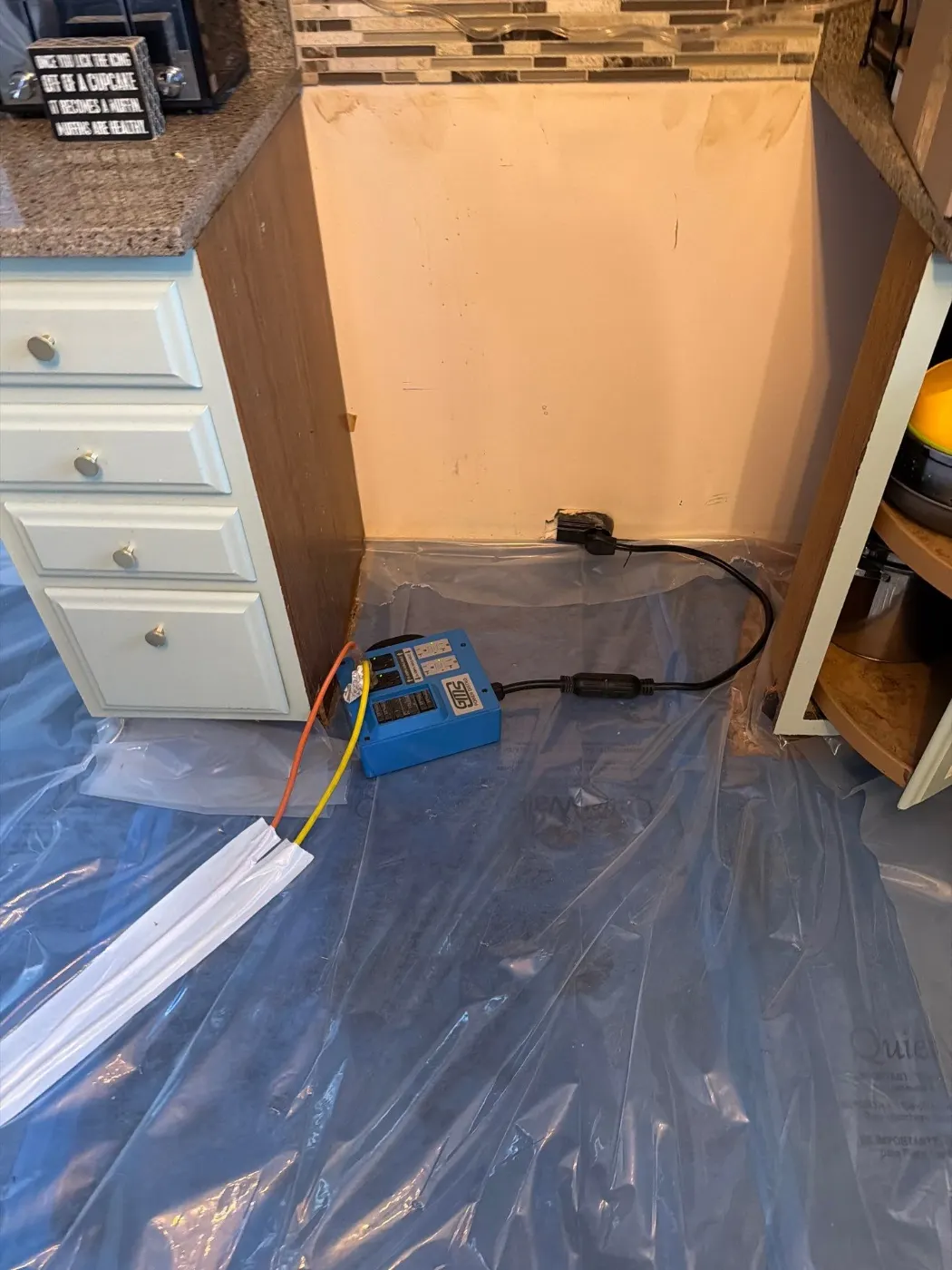 Moisture meter reading on drywall in Stillbrook water loss